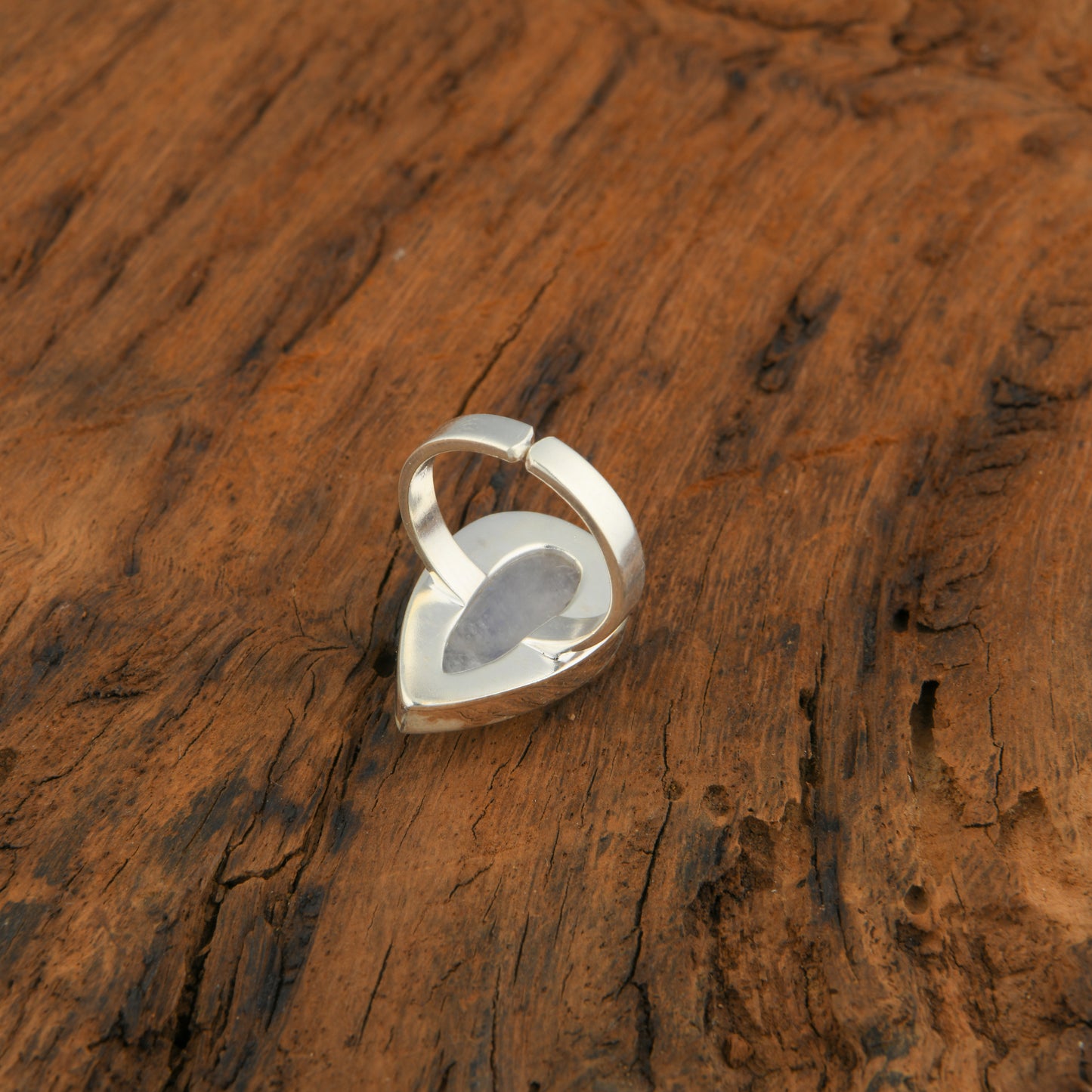 Moonstone Drop Silver Ring
