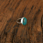 Teal Horizon Round Chrysocolla Silver Ring