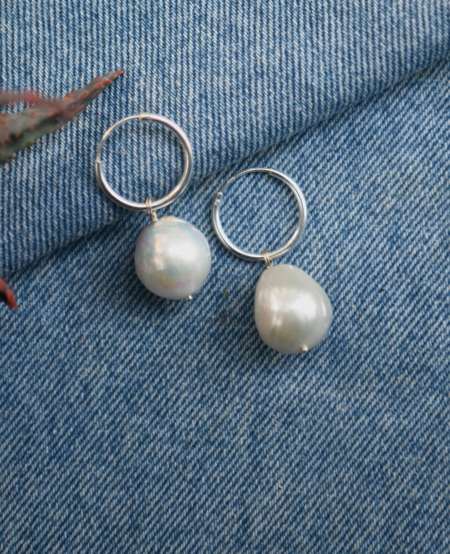 Ivory Whispers Pearl Hoops