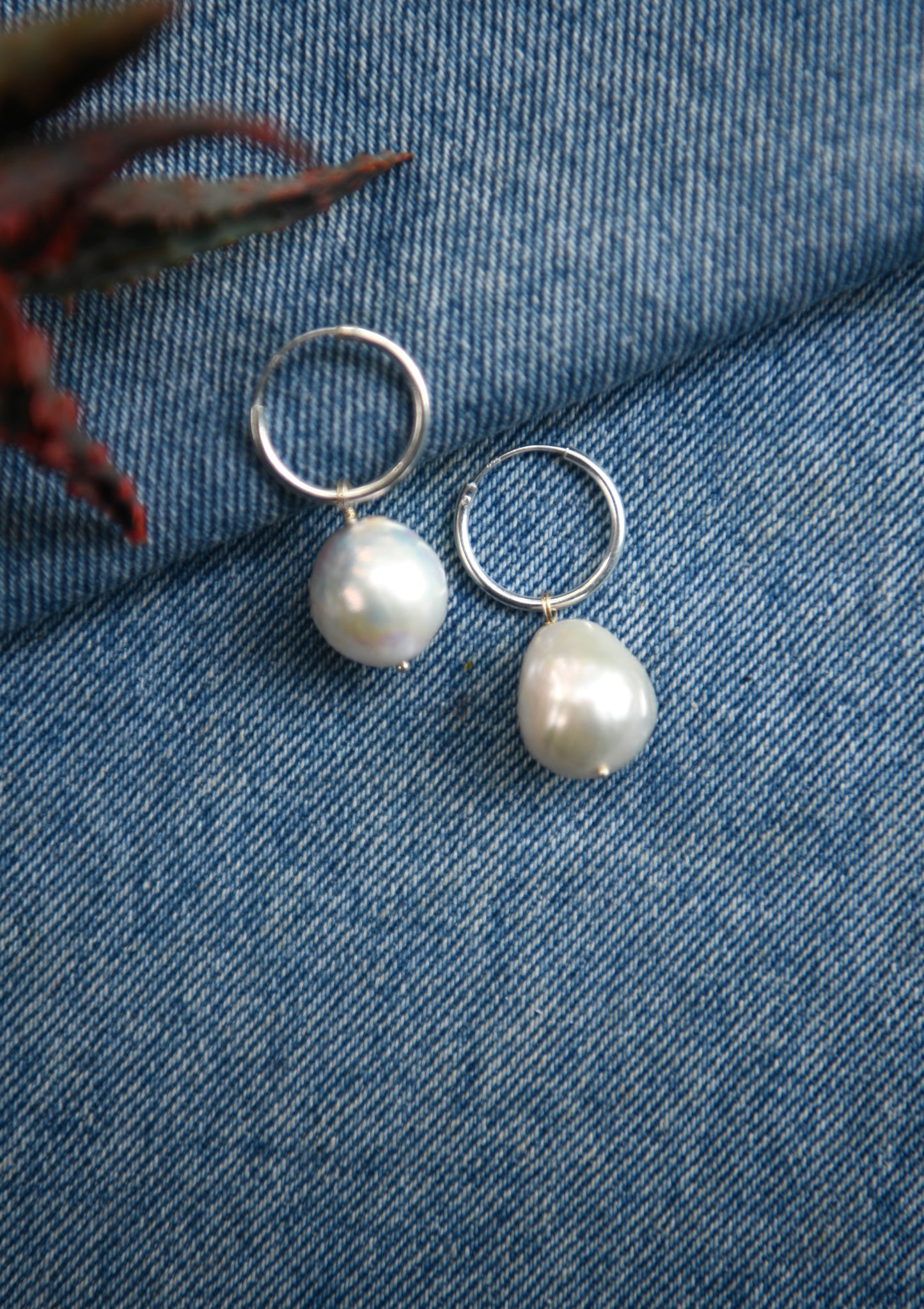 Ivory Whispers Pearl Hoops