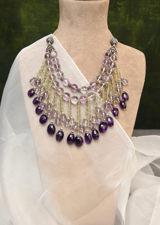 Amethyst Twin Layered Necklace