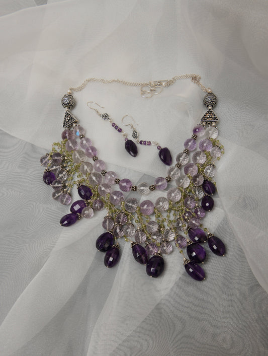 Amethyst Twin Layered Necklace