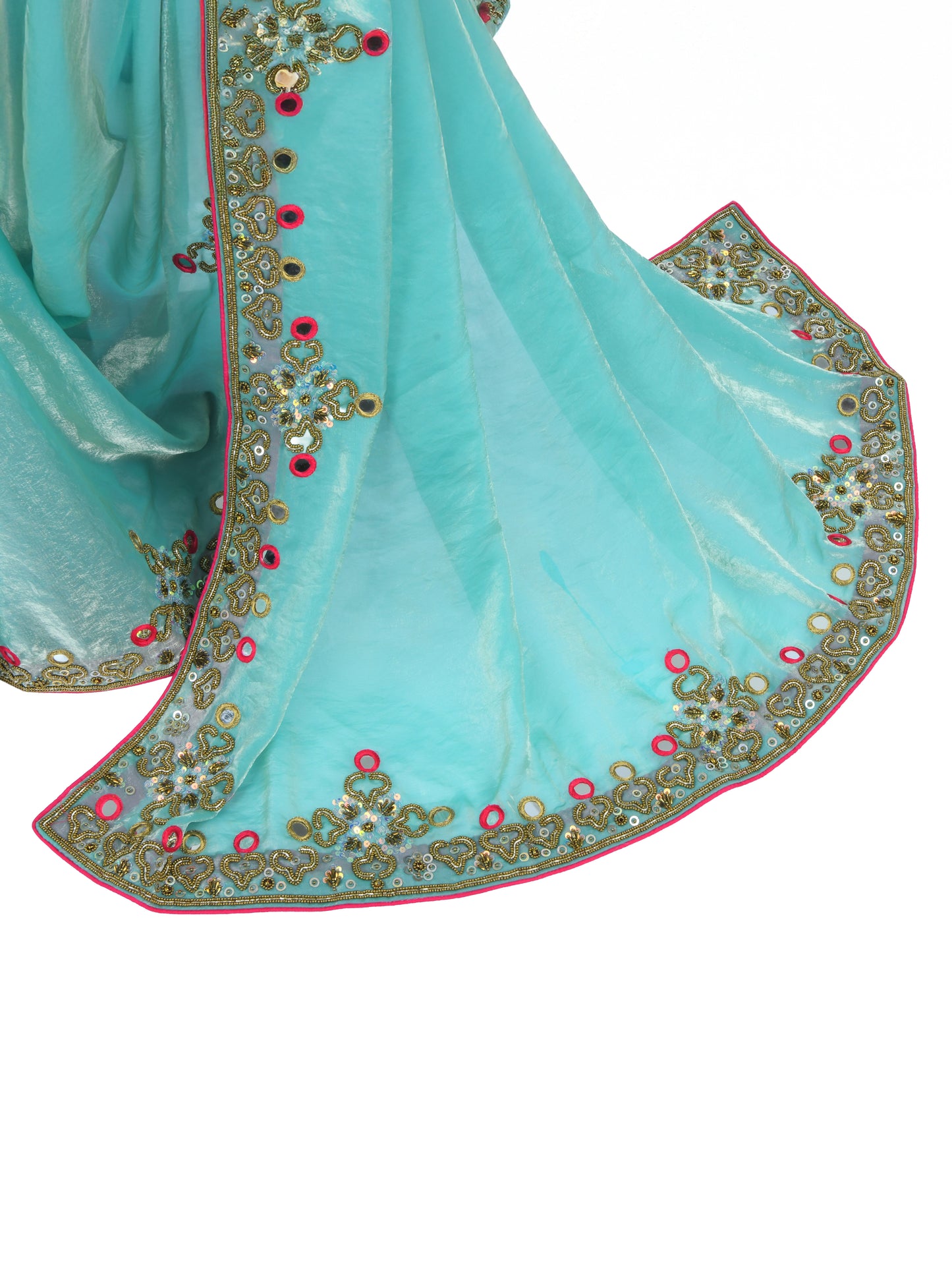 Verde Royale Hand Embroidery Saree