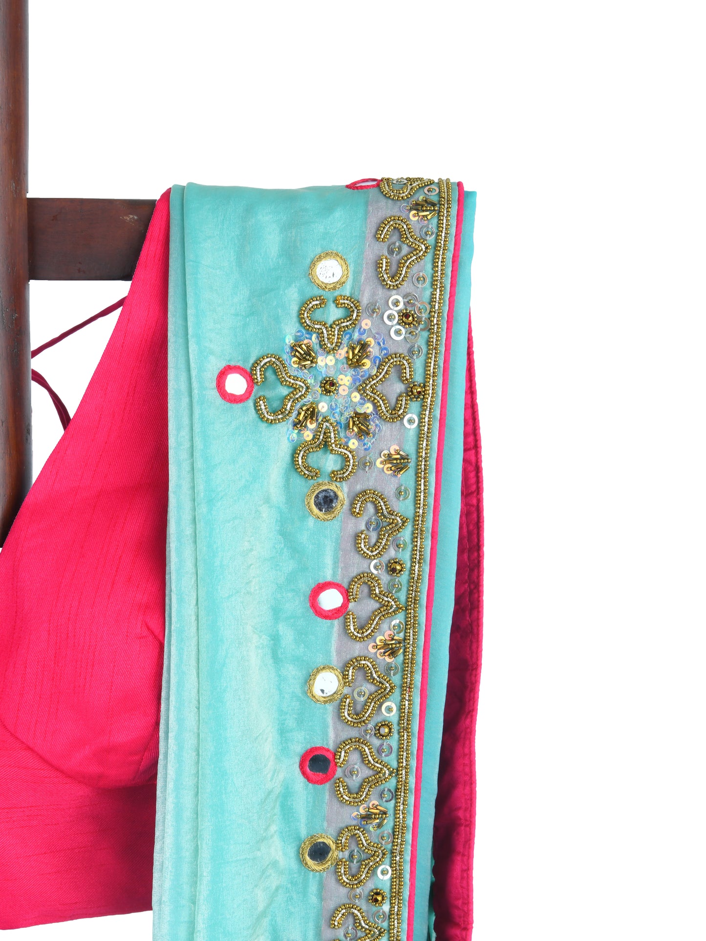 Verde Royale Hand Embroidery Saree