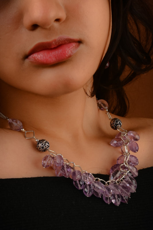Lilac Lustre Amethyst Silver Necklace