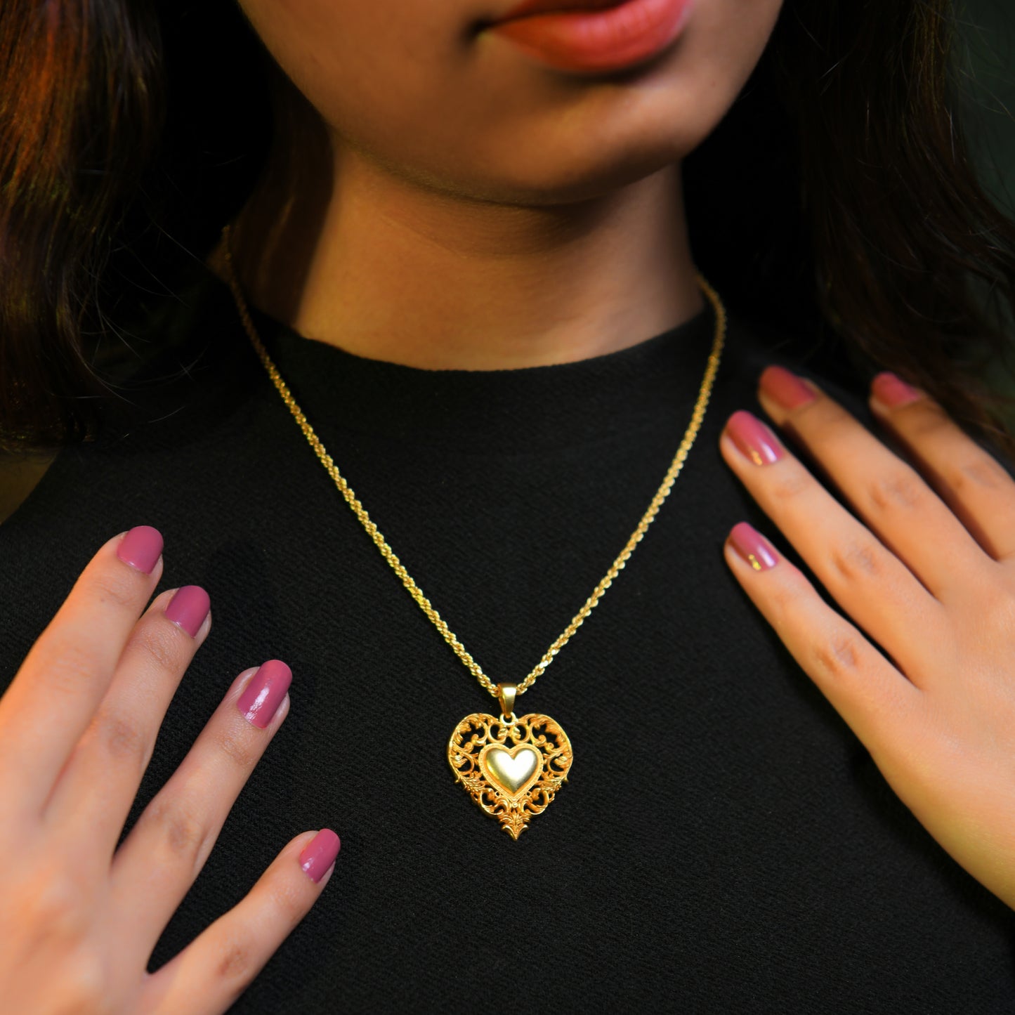 Golden Empress Heart Pendant