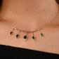 Drops of Green Silver Necklace