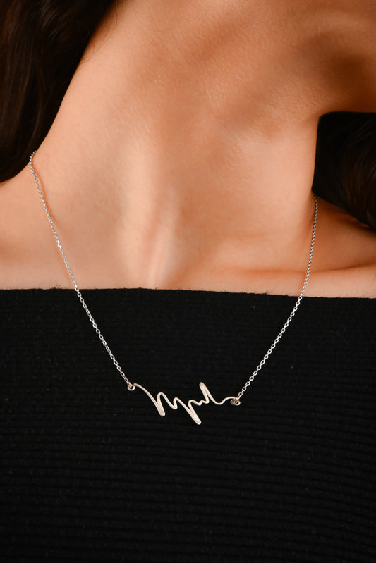 My Heart Beat Silver Necklace