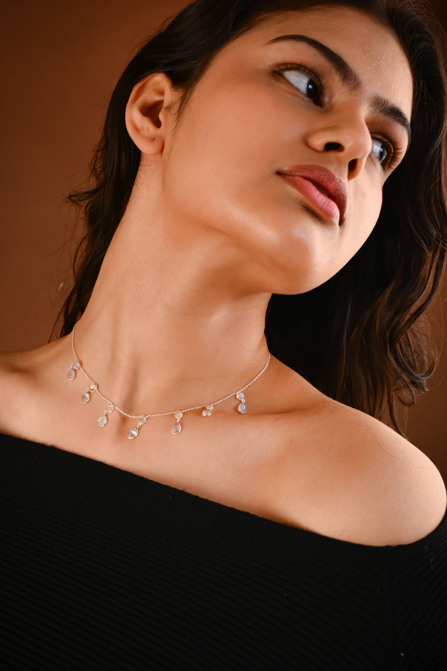 Pristine Moonstone Silver Necklace