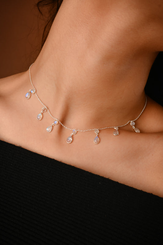 Pristine Moonstone Silver Necklace