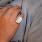 Rectangle Moonstone Silver Ring