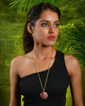Masai Mara Giraffe Print Enamel Gold Necklace
