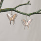 Silver Flirty Butterflies Earrings(White)