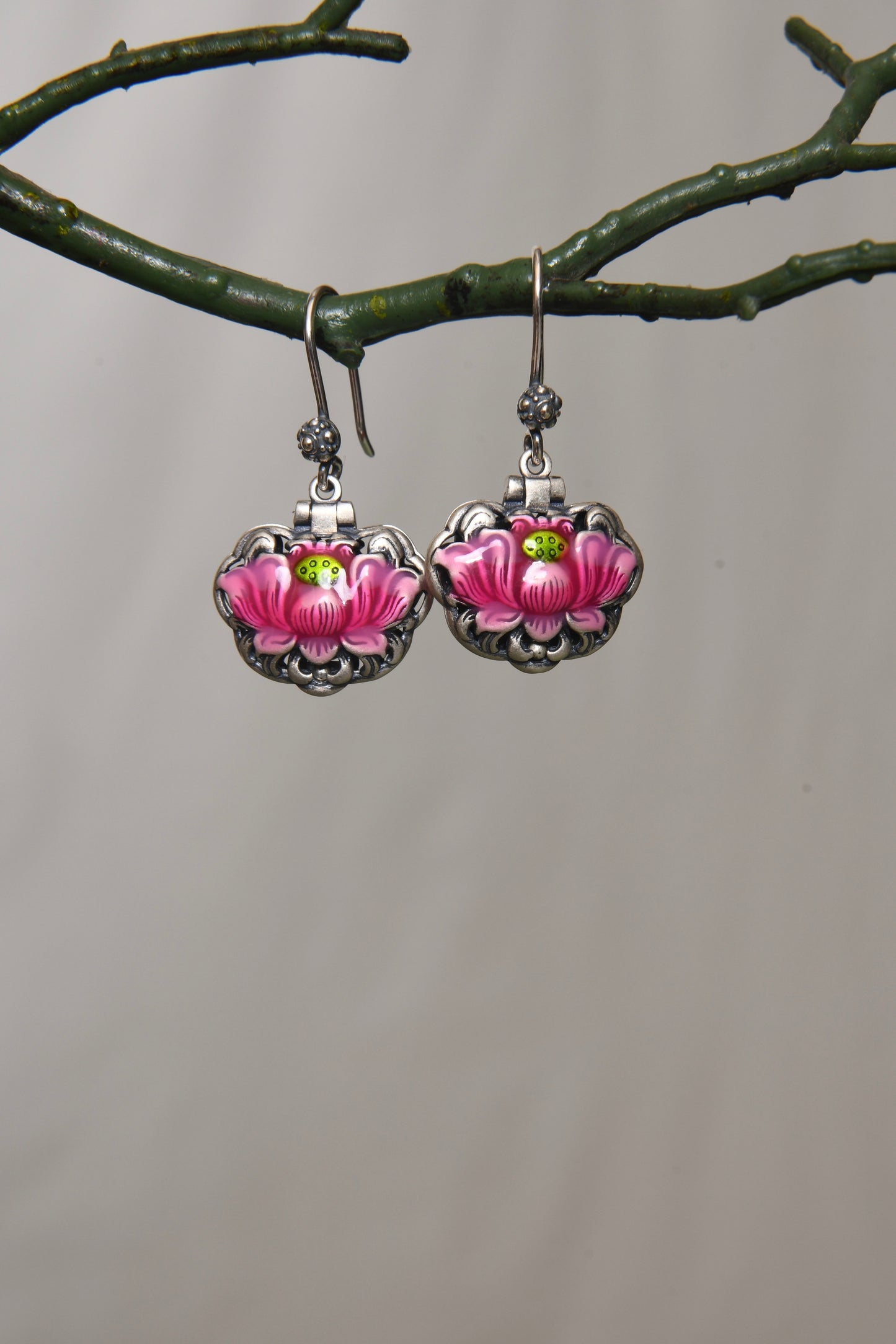 Sacred Pink Padma Earrings