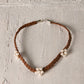 Pearl Bunched Leather Cords Necklace