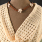 Pearl Bunched Leather Cords Necklace