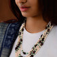 Pearls, Green Onyx,  Ruby Quartz Layered Necklace