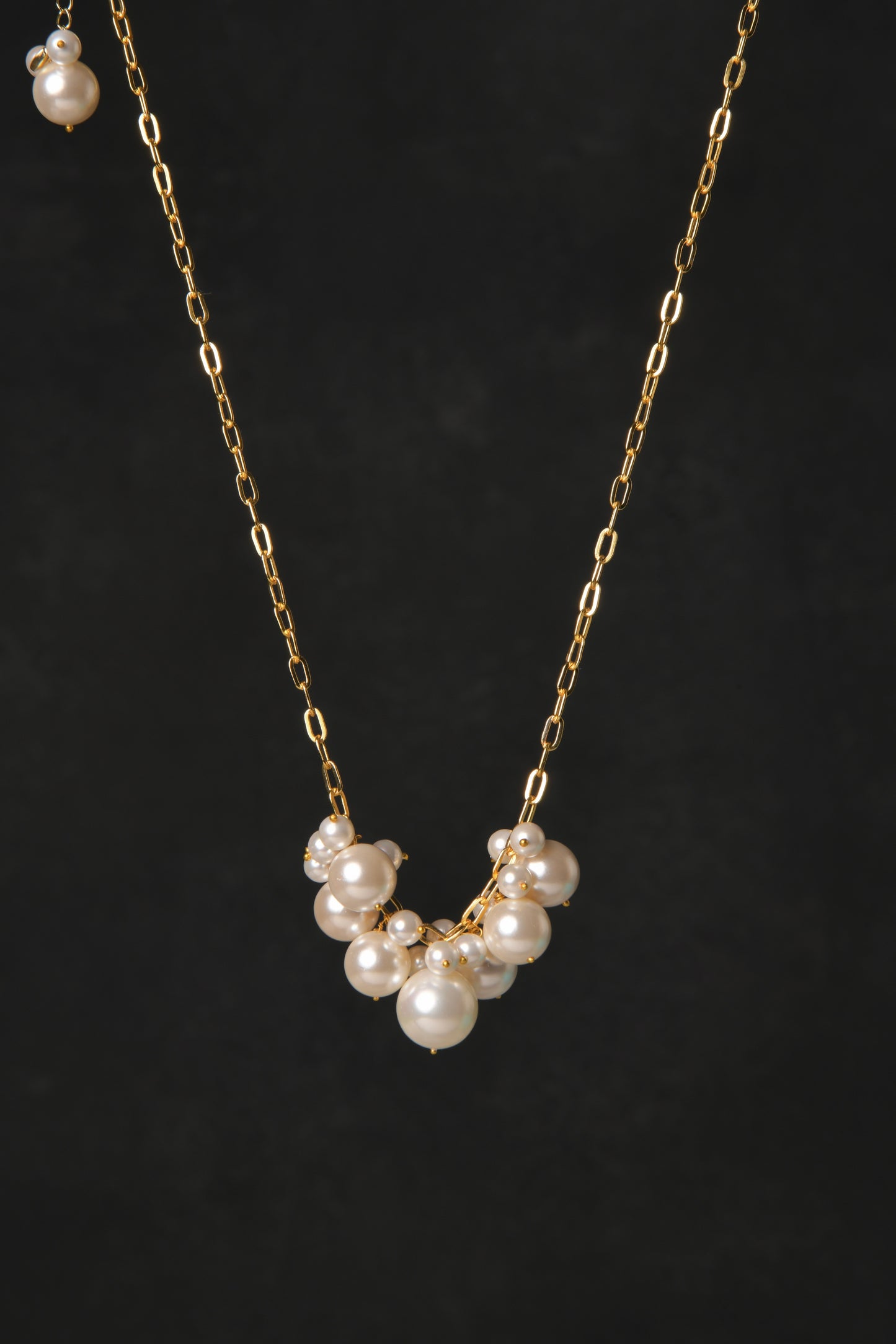 Maddona Pearls And Gold Plated Chain Necklace