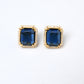 Sapphire Zircon Square Studs