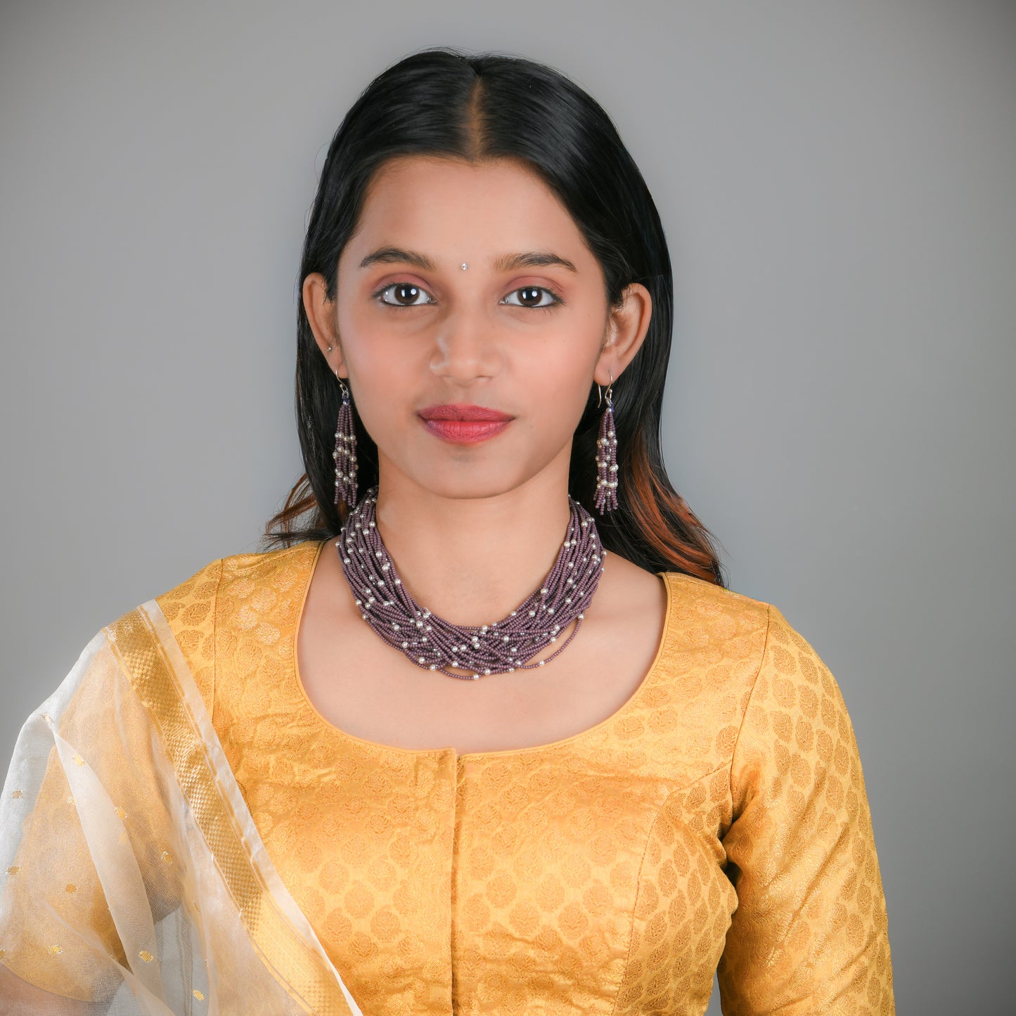 Lavender Beads Necklace Set