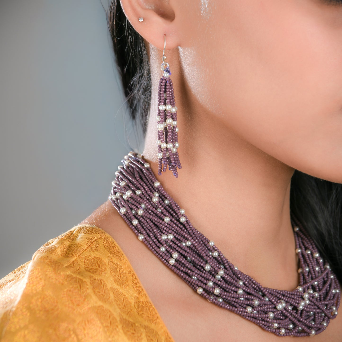 Lavender Beads Necklace Set