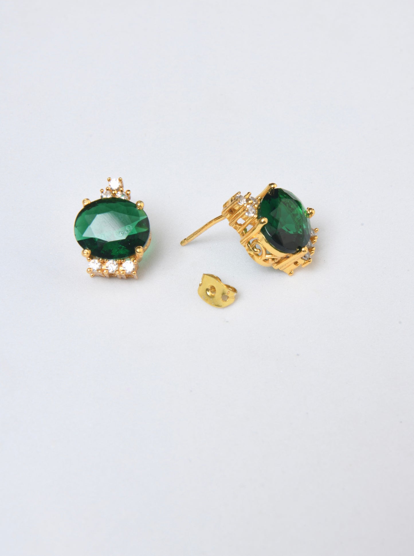 Emerald Zircon Studs