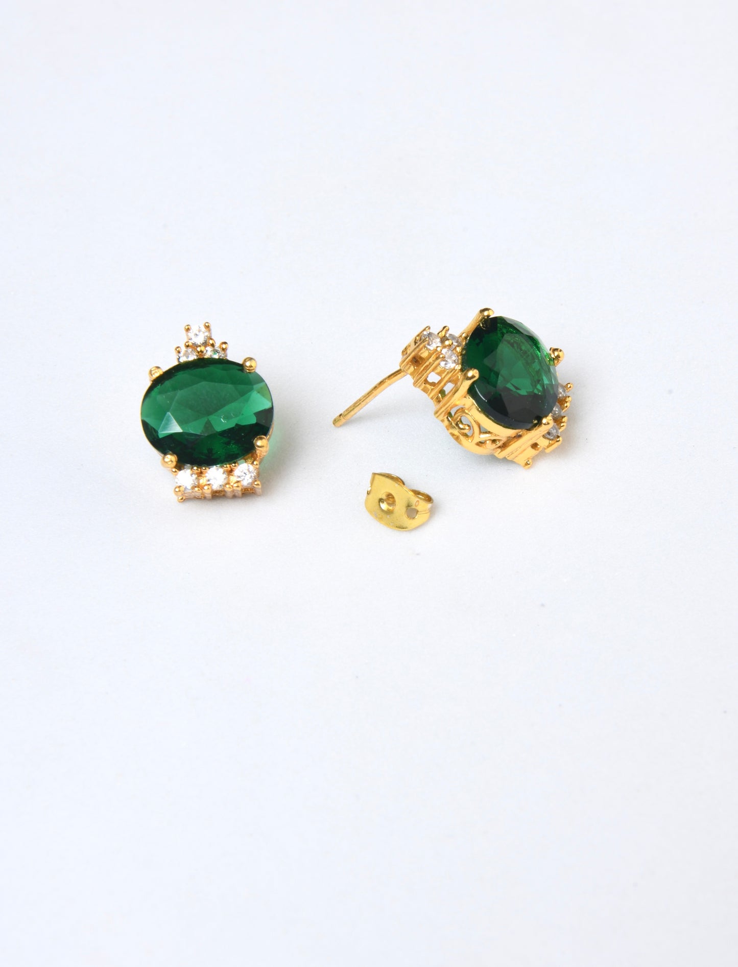 Emerald Zircon Studs