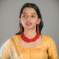 Red Glass Beads Hand Crafted Necklace Set