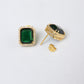 Emerald Square And Zircon Studs