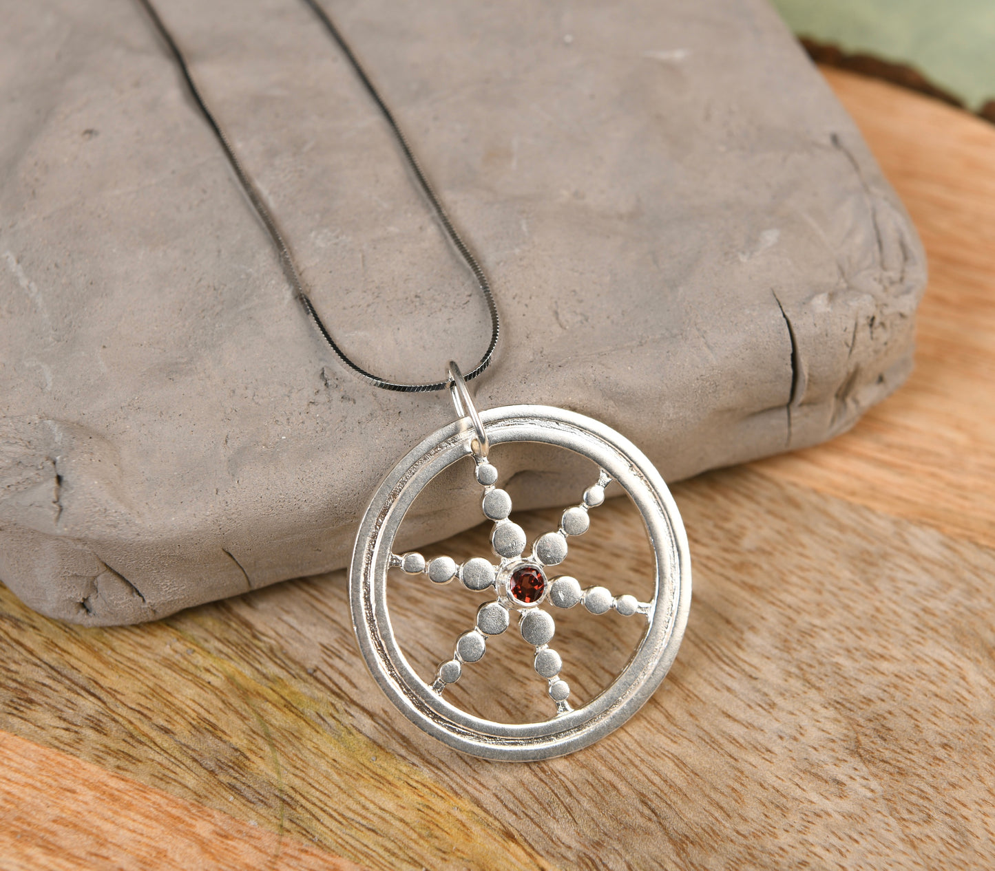 Silver Time Wheel Pendant