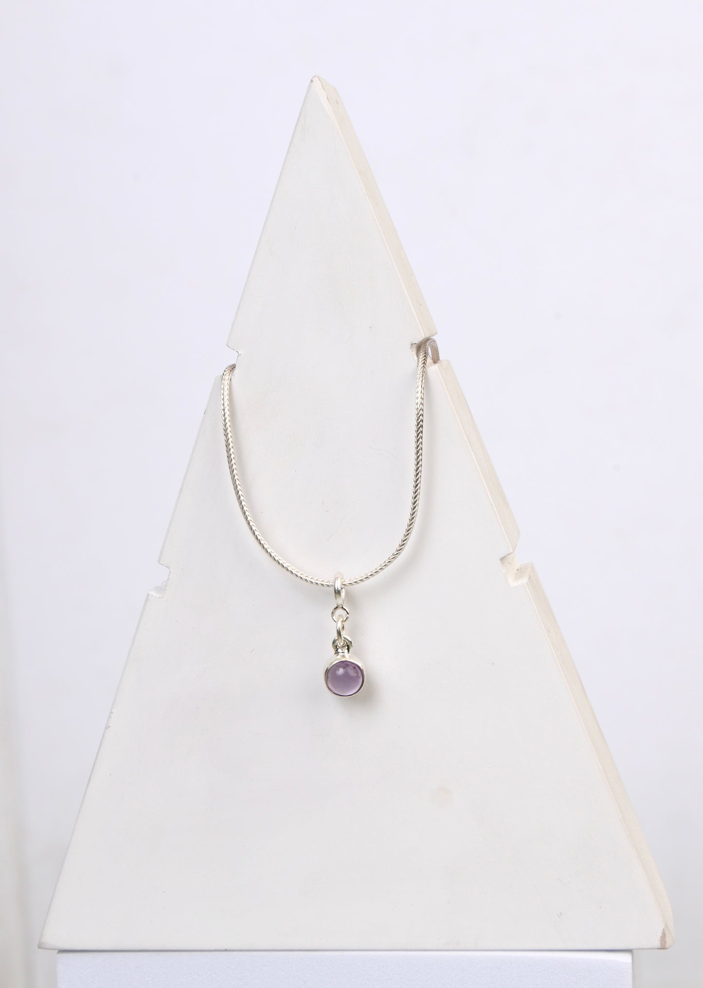 Amethyst Pendant In Silver Chain