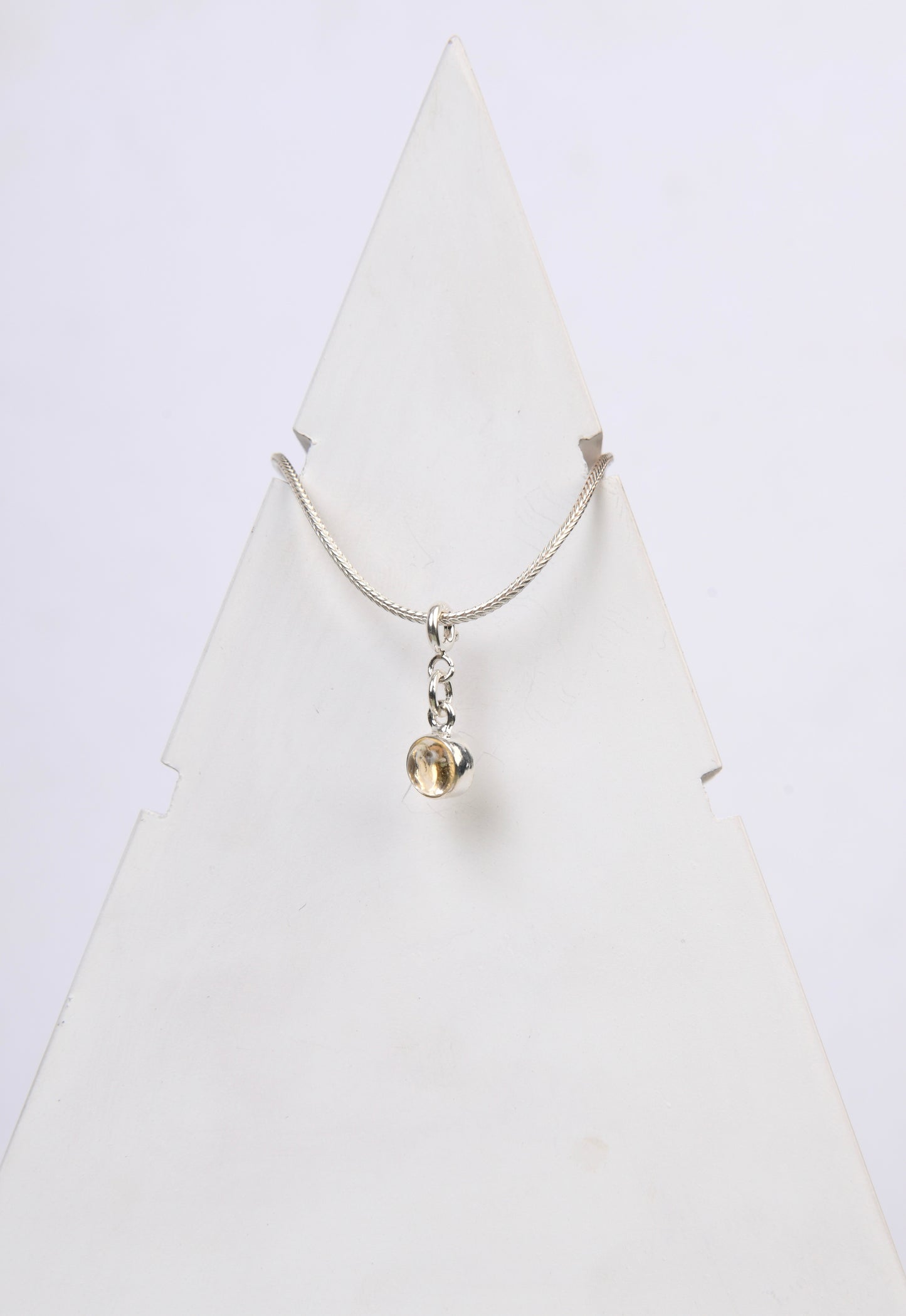 Citrine Pendant In Silver Chain