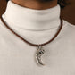 Dragon Sword Silver Pendant in Leather Chord