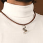 Cobra Silver Pendant In Leather Chord