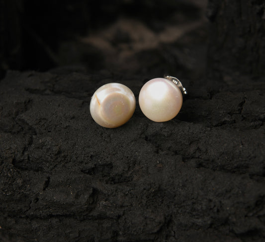 Coin Pearl Studs
