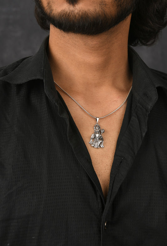 Sankat Mochan Hanuman Silver Pendant