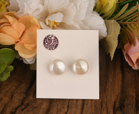 Coin Pearl Studs