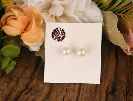 Perfect Round Fresh Water Pearl Studs
