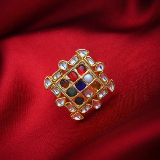 Wedding Navratna Silver Ring