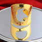 Hammered Moon Statement Cuff Bracelet