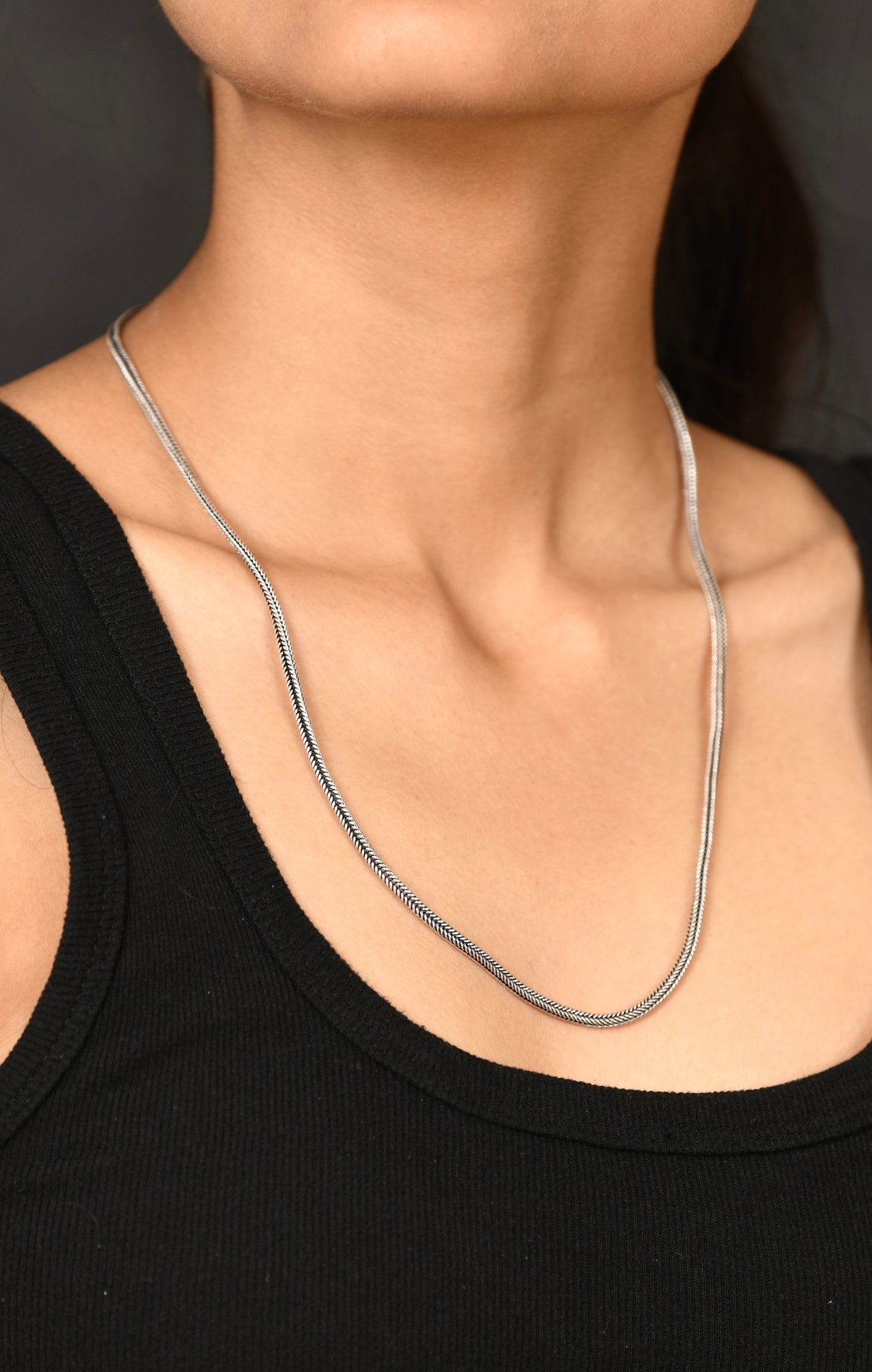 Silver Oxidised Chain