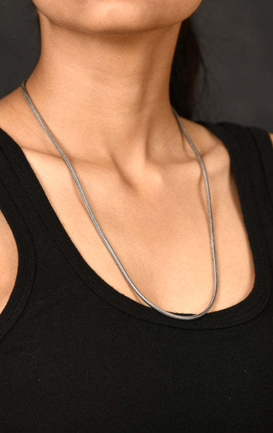 Oxidised Silver Snake Chain(21 inches)