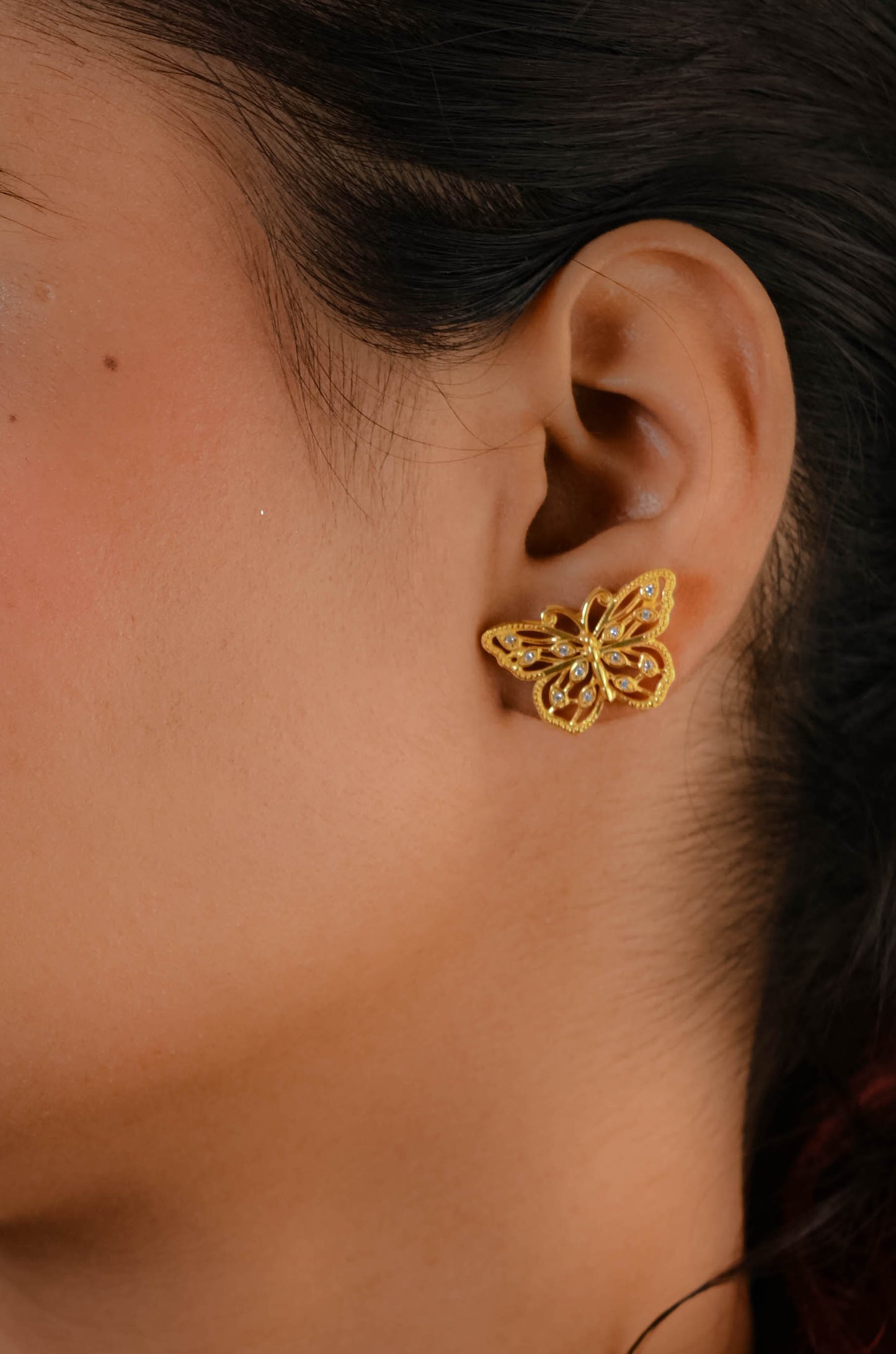 Beautiful Wings Gold-plated Butterfly Earrings