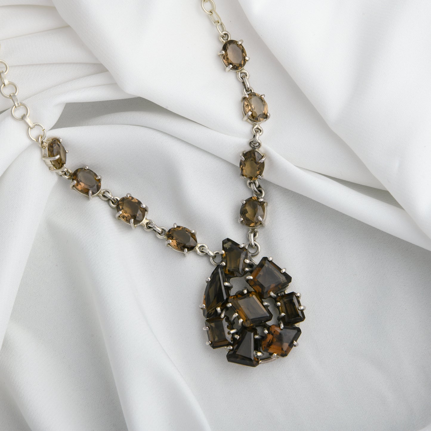 Smoky Quartz Designer Necklace Set