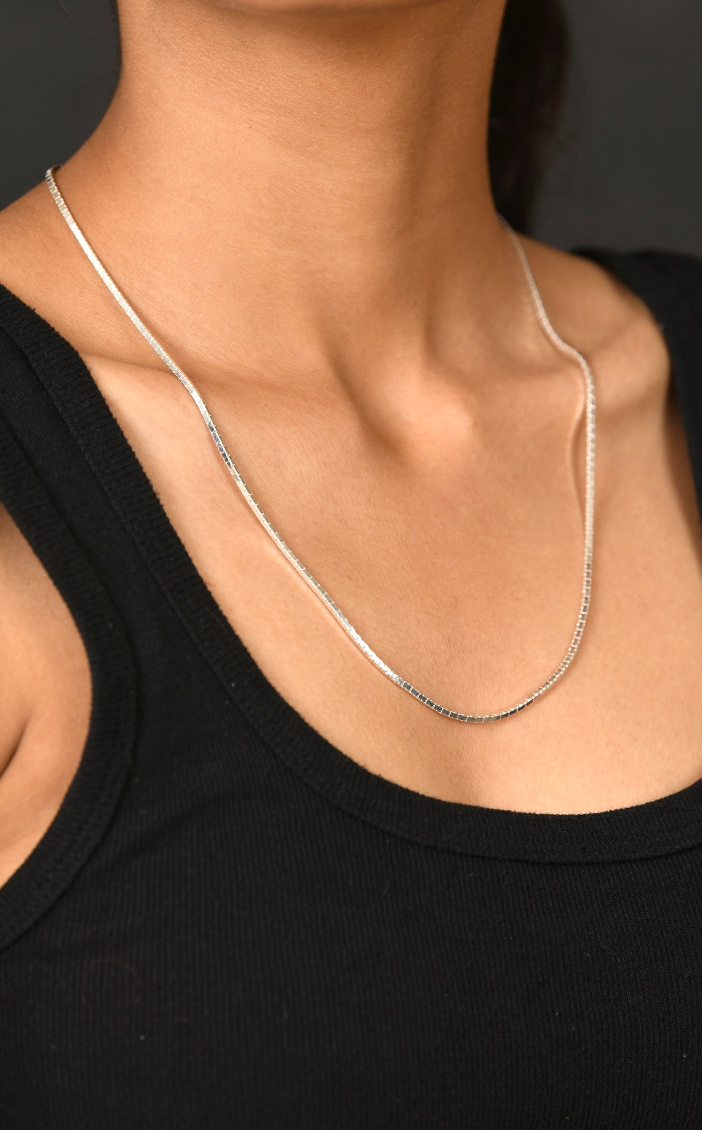 Everyday Compact Square Silver Chain