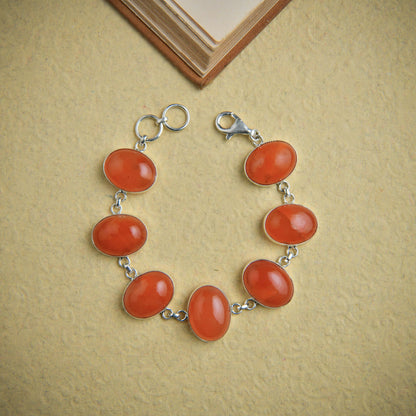 Carnelian Oval Link Bracelet