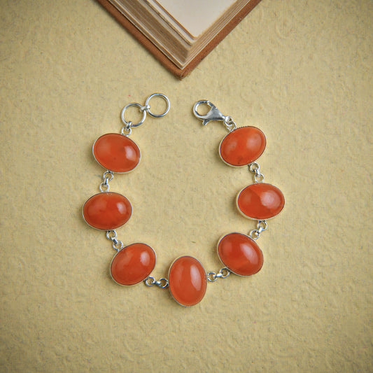 Carnelian Oval Link Bracelet