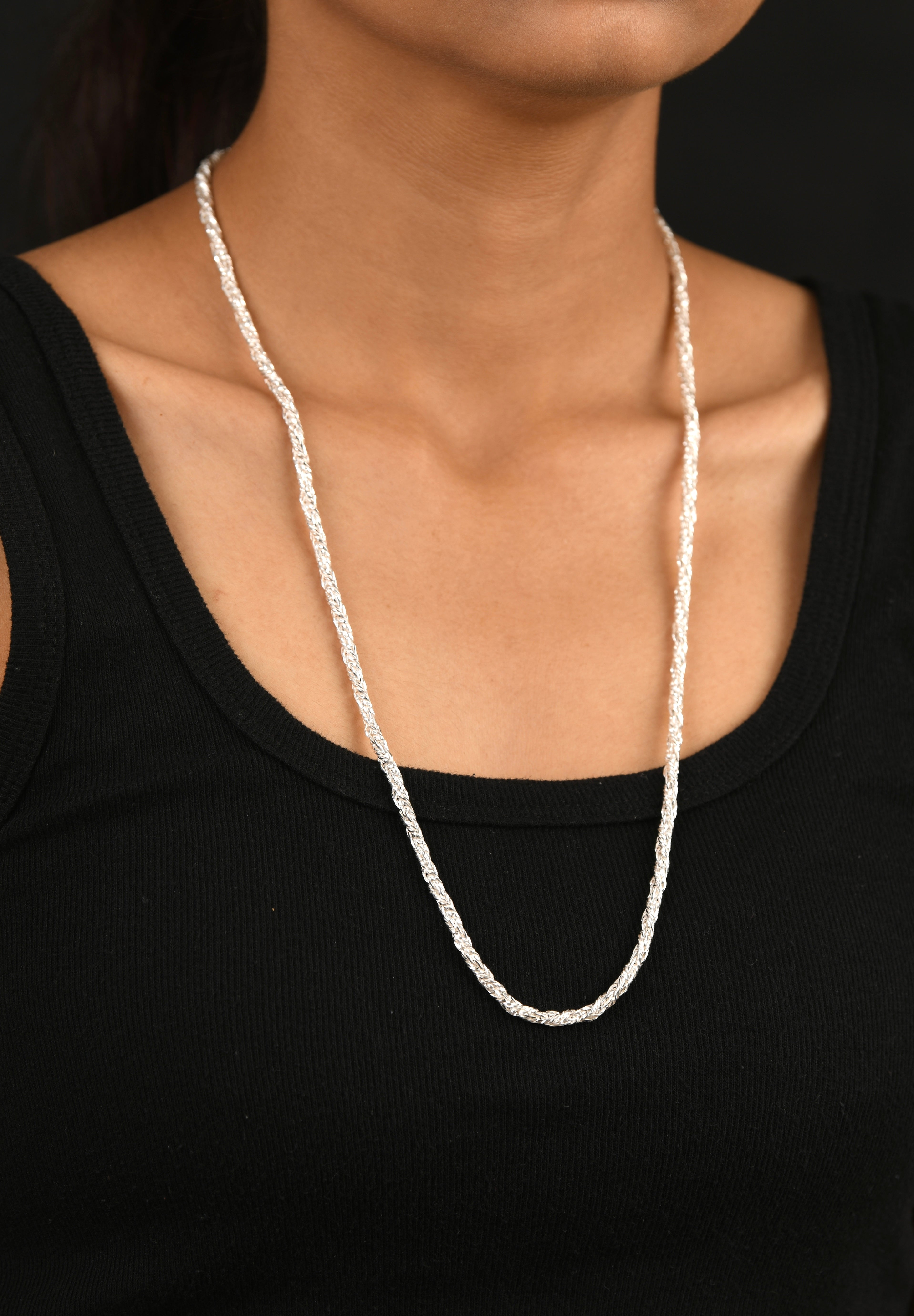 Silver Chain Not Rope Woven Rope Silver Chain | Totapari Jewellery