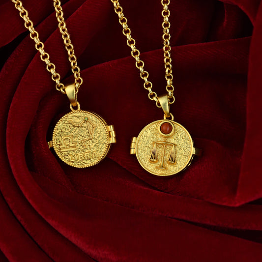 Golden Libra Nakshtra Photo Locket