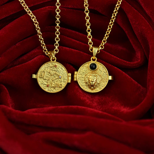 Golden Leo Nakshtra Photo Locket